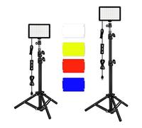VBESTLIFE Kit di illuminazione video fotografica da 2 pezzi, luci LED per streaming da studio con 9 filtri colorati per riprese e riprese video desktop con fotocamera