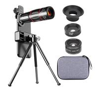 VBESTLIFE Kit di Lenti per Fotocamera del Telefono, Teleobiettivo Universale 28x con Obiettivo Macro 20x Ad Angolo Largo 0,6 Volte Lenti a Pesca da 198 °, per Smartphone Android IOS