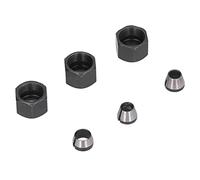 VBESTLIFE Kit Set di Adattatori per Pinze per Router in Acciaio Al Carbonio da 6 Pezzi con Dado, Adattatore per Pinze Leggere per un Facile Trasporto