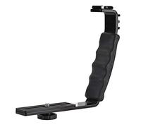 VBESTLIFE L Bracketing Flash, Flash per Fotocamera Staffa a L Dual Hot Shoes Holder Supporto per Adattatore per Microfono DV LED Light