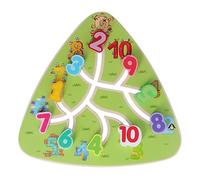 VBESTLIFE Labirinto in Legno per Bambini, Divertente attività di Abbinamento per Il Riconoscimento della Forma, Gioco Educativo per abilità Motorie Fini (Gioco di Numeri in Movimento)