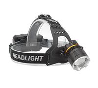 VBESTLIFE Lampada Frontale Ricaricabile, Zoom Regolabile Ad Alta luminosità Torcia Frontale Impermeabile IPX6 Leggera Adatta per la Pesca Notturna All'aperto (Nero)