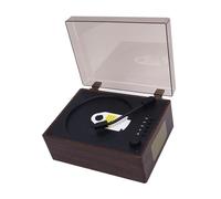 VBESTLIFE Lettore CD Desktop Vintage con Altoparlanti, Lettore CD per Valigia retrò Ricaricabile Portatile per Home, Bluetooth 5.0, USB Flash, AUX (Colore noce)