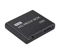 VBESTLIFE Lettore Multimediale Full HD 1080P Mini Full HD Lettore Multimediale Media Player con TelecomandoMedia Player Box Supporto USB MMC RMVB MP3 Avi MKV(Black)
