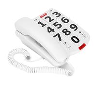VBESTLIFE Linea Fissa Cablata con Pulsante Grande, Telefono Fisso per Anziani, Composizione a Tasto, Riproduzione, Interruttore di Suoneria, Funzione di Memoria Numeri, Suonerie
