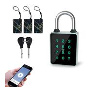VBESTLIFE Lucchetto con Impronte Digitali con Backup della Chiave, Lucchetto per Cancello con Combinazione Intelligente Esterno Impermeabile con 3 Carte IC, Intelligente con