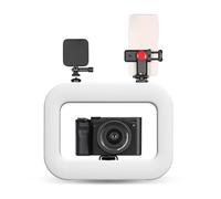 VBESTLIFE Luce per Telefono Cellulare per Registrazione Video, Luce Ad Anello per Selfie a LED con Supporto per Telefono, Attrezzatura Video per Smartphone per Fotocamera, Action Cam, Vlog