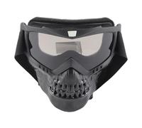 VBESTLIFE Maschera per Occhiali da Moto con Teschio, Maschera per Casco per Occhiali da Moto Staccabili All'aperto Unisex per Moto da Corsa Sportiva da Sci (Grigio)