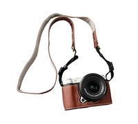 VBESTLIFE Mezza Custodia per Fotocamera in Pelle PU Antigraffio con Tracolla Compatibile con Fotocamera X M5, Custodia Protettiva Portatile con Fondo Magnetico (BROWN)