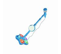 VBESTLIFE Microfono Blu Leggero per Bambini con Supporto, Luci Integrate e Facile da Trasportare per Riunioni di Famiglia, Scuola Materna, Spettacoli per Bambini, Plastica 39,4 X 8,3 Pollici