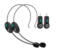 VBESTLIFE Microfono con Cuffia Wireless, Microfono Portatile Indossato con Testa UHF 2.4G con Spina da 3,5 Mm 6,35 Mm, per Guida Turistica Didattica di Fitness Altoparlante Amplificatore (1 per 2)