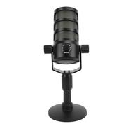 VBESTLIFE Microfono Dinamico USB per Registrazione Podcast, Microfono per Streaming di Giochi per PC con Luce Ambientale, Pulsanti di Disattivazione Audio, Supporto da Tavolo, Microfono