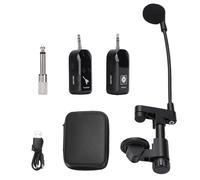 VBESTLIFE Microfono per Strumenti Wireless, Microfono a Condensatore con Clip 2.4G con Acquisizione del Suono a 360°, Riduzione del Rumore Senza Perdita, per Chitarra Violino e Violoncello