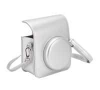 VBESTLIFE Mini 40 CARTE CAMERA, Borsa per Protezione in Pelle PU con Spalline Regolabile, Copertura per Protezione da Graffi a Pioggia retrò per Mini Telecamera (SILVER)