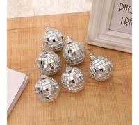 VBESTLIFE Mini Decorazione per Feste in Discoteca, Sfera a Specchio Sospesa con Cordino per Appendere, Riflette Luci Brillanti, Motivi Classici per Feste a Tema, Materiale in Vetro