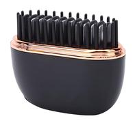 VBESTLIFE Mini Piastra per Capelli, 3 Controlli della Temperatura, Spazzola per Capelli Elettrica Portatile Riscaldamento Rapido Anni '30, Pettine Lisciante Senza Fili per i Viaggi (BLACK)