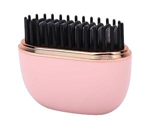 VBESTLIFE Mini Piastra per Capelli, 3 Controlli della Temperatura, Spazzola per Capelli Elettrica Portatile Riscaldamento Rapido Anni '30, Pettine Lisciante Senza Fili per i Viaggi (PINK)