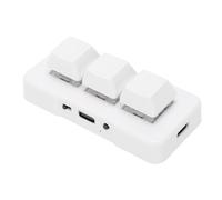 VBESTLIFE Mini Tastiera a 3 Tasti, Tastiera da Gioco Meccanica Wireless Programma Personalizzato con Tasti di Scelta Rapida, Plug and Play, per Videogiochi per PC (WHITE)