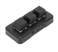 VBESTLIFE Mini Tastiera a 3 Tasti, Tastiera da Gioco Meccanica Wireless Programma Personalizzato con Tasti di Scelta Rapida, Plug and Play, per Videogiochi per PC (BLACK)