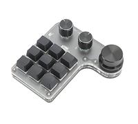 VBESTLIFE Mini tastiera USB a 9 tasti, 9 tasti, 3 manopole, programmazione macro, tastiera da gioco meccanica fai da te con tastiera da gioco con retroilluminazione RGB, per lavorare con giochi