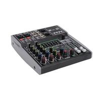 VBESTLIFE Mixer Audio a 4 Canali, Console di Registrazione USB Bluetooth con Alimentazione 48V EQ a 7 Bande 99 Effetti, per Performance di Karaoke Dal DJ Studio (Spina europea)