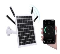 VBESTLIFE Modem Router 4G LTE Ad Energia Solare con Pannello da 12 W e Batteria da 18000 MAh, Extender WiFi 6 da 300 Mbps, Slot per Scheda SIM, Portata 150 M, Impermeabile IP66 per (Antenne bianche)