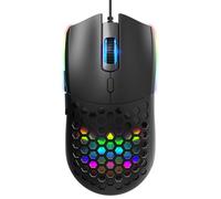VBESTLIFE Mouse da Gioco Cablato S500 con RGB, Guscio a Nido D'ape, Mouse Cablato da 6400 DPI con 6 Pulsanti Programmabili, per PC Desktop Portatile (S500 Bianco)