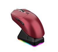 VBESTLIFE Mouse da Gioco Wireless a 3 modalità con Dock di Ricarica RGB, Mouse da Gioco Bluetooth Ergonomico Leggero, 7 Pulsanti, per PC Portatile (rosso)
