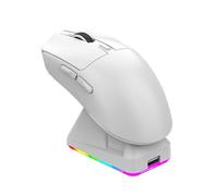 VBESTLIFE Mouse da Gioco Wireless a 3 modalità con Dock di Ricarica RGB, Mouse da Gioco Bluetooth Ergonomico Leggero, 7 Pulsanti, per PC Portatile (WHITE)