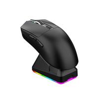 VBESTLIFE Mouse da Gioco Wireless a 3 modalità con Dock di Ricarica RGB, Mouse da Gioco Bluetooth Ergonomico Leggero, 7 Pulsanti, per PC Portatile (BLACK)