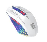 VBESTLIFE Mouse da Gioco Wireless, Connettività MODE TRI 12000 DPI RGB Ergonomic Game Mouse per la Batteria di Lunga Durata per Laptop per Computer, Ricaricabile (Blu bianco)