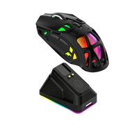VBESTLIFE Mouse da Gioco X9Pro con Dock di Ricarica Magnetico, 7 Pulsanti Programmabili, Mouse Wireless a 3 modalità per PC Portatile (BLACK)
