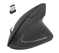 VBESTLIFE Mouse Verticale, Mouse Ottico Ergonomico Verticale Wireless 2.4G, DPI Regolabile, 5 Pulsanti, per Laptop, Desktop, PC, Alimentato a Batteria, Nero