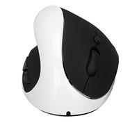VBESTLIFE Mouse Verticale per Mano Sinistra, Mouse Verticale Ergonomico Wireless 2.4G, Ricaricabile, 800, 1200, 1600 DPI Regolabili, per Utenti Mancini (Nero Bianco)
