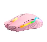 VBESTLIFE Mouse Wireless Ergonomico, Mouse da Gioco Ricaricabile Tramite USB per Laptop, Design con Rullo Antiscivolo Regolabile a 5 DPI, Facile da Trasportare per Lavorare e Giocare (PINK)
