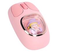 VBESTLIFE Mouse Wireless, modalità Tripla 2.4G/Bluetooth 5.0/3.0 Mouse Ergonomico Retroilluminato RGB Silenzioso Ricaricabile, Design Carino a Bambola, per PC Portatile (PINK)