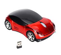 VBESTLIFE Mouse Wireless Mouse per Computer con Spegnimento Automatico, Risparmio Energetico Intelligente, Forma di Auto Rossa per Computer Desktop e Laptop