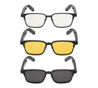 VBESTLIFE Occhiali Intelligenti, Occhiali Intelligenti Bluetooth 5.3 a Orecchio Aperto con Microfono Integrato, Controllo Vocale, Impermeabile IP5, Doppi (con lente per visione notturna