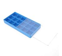VBESTLIFE Organizzatore di Custodie per Orologi in Plastica di qualità, Accessorio Pratico e Leggero, 8 Griglie per Strumenti di Riparazione Dell'orologio, Blu (18 quadrati)