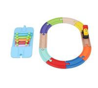 VBESTLIFE Pacchetto di Espansione Binari del Treno in Legno, Gruppo Flessibile Educativo Intercambiabile per Bambini, Legno di Faggio + ABS