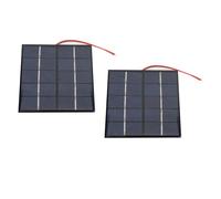 VBESTLIFE Pannello Solare 2 Pcs 5 V 1,2W, Caricatore Solare a Polisilicone Ad Alta Efficienza Portatile con Filo Elettronico per Fotocamera per Tablet per Telefono, 3.9x3.9in