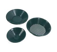 VBESTLIFE Pentole per Oro, Kit per Lavaggio Oro da 3 Pezzi con Rigatura a 90 Gradi, Strumenti Rotondi per la Prospezione dell'Oro per Condizioni Asciutte e Umide, Set di 3 Dimensioni per il Recupero