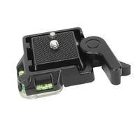 VBESTLIFE Piastra a Sgancio Rapido, Supporto per Morsetto per Treppiede per Fotocamera con Vite 3/8 1/4, Lega di Alluminio per Fotocamera Mirrorless, Livella a Bolla Incorporata, Cuscinetto in