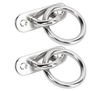 VBESTLIFE Piastra per Occhiello in Acciaio Inossidabile da 2 Pezzi, Piastra per Occhiello per Cuscinetti per Impieghi Gravosi con Anelli Rotondi Ganci a Vite per Ami Marini (8 mm)