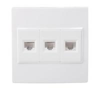 VBESTLIFE Piatto a Parete Ethernet a 3 Porte, Gatto 6 Rj45 Piatto da Parete Jack di Keystone da Femmina ， Compatibile con Cat6 6a 5 5e per Home Office