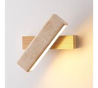 VBESTLIFE Prononi Murali a LED per Camera da Letto, Illuminazione Calda da 3000k, Lampada da Parete in Travertino Rotabile a 180 ° per Soggiorno Al Soggiorno (Colore di legno)