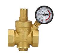 VBESTLIFE Regolatore di Pressione dell'acqua in Ottone, Riduttore Regolabile DN25 con Valvola a Pistone, Valvola di Riduzione della Pressione per di Irrigazione Domestico, 1,6 MPa Nominale, Manometro