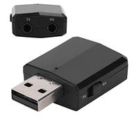 VBESTLIFE Ricevitore Bluetooth5.0 Trasmettitore Scheda USB 3 in 1 Adattatore Presa AUX da 3,5 mm, Cavo da 3,5 mm, Ampia compatibilità(Nero)