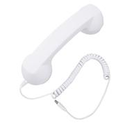 VBESTLIFE Ricevitore Telefonico retrò per Telefono, Telefonico retrò di Tipo C Cablato Stile Linea Fissa Ricevitore per Videoconferenze Mobili Cellulari, Chiamate (WHITE)