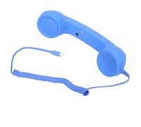 VBESTLIFE Ricevitore Telefonico retrò, Ricevitore Telefonico di Tipo C, Portatile per Telefono Cellulare con Presa Cablata Vintage con Microfono, per Conferenze, Chiamate (BLUE)